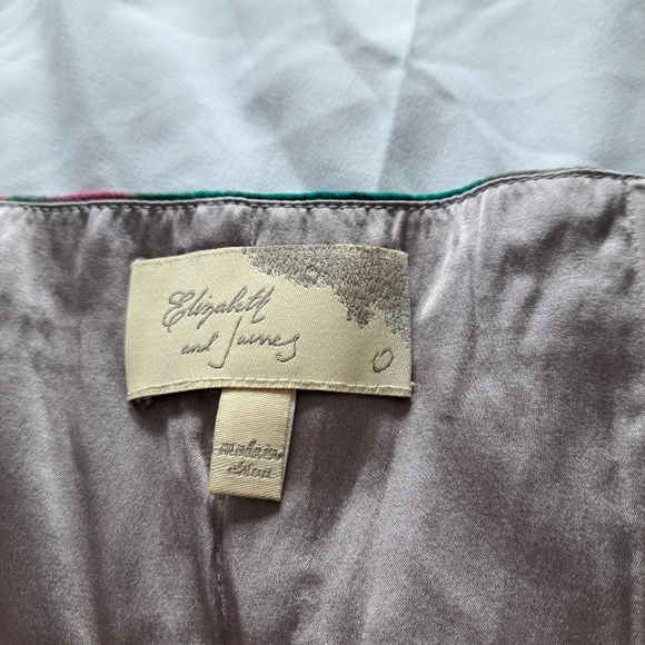 Elizabeth & James | Green , pink & grey floral cute flowy strapless mini Dress - Picture 7 of 11